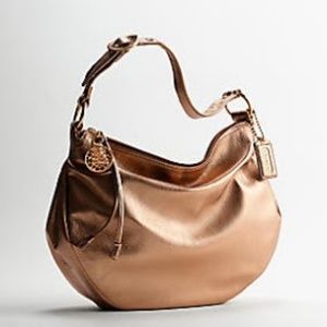 NEW COACH ALI METALLIC LEATHER HOBO PURSE HANDBAG
